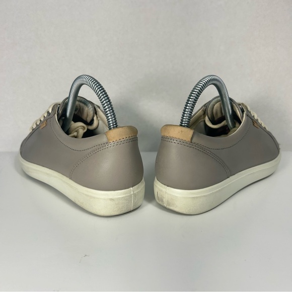 Ecco Soft 7 Oyster Grey Leather Lace-up Comfort Sneaker Shoe Casual Women’s Sz 6 - Picture 9 of 15
